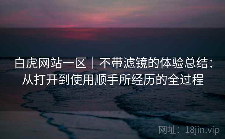白虎网站一区｜不带滤镜的体验总结：从打开到使用顺手所经历的全过程