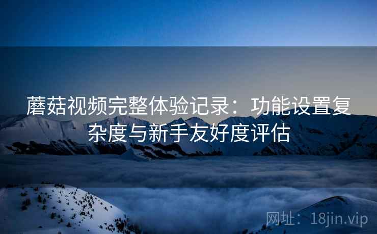 蘑菇视频完整体验记录：功能设置复杂度与新手友好度评估