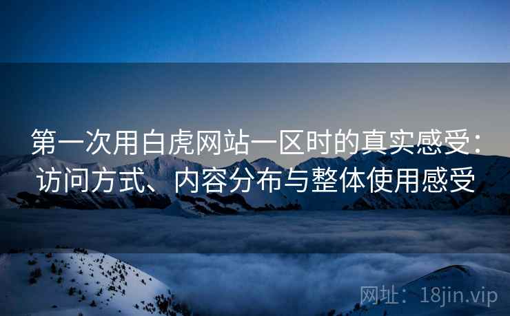 第一次用白虎网站一区时的真实感受：访问方式、内容分布与整体使用感受