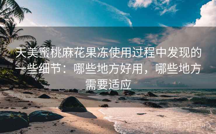 天美蜜桃麻花果冻使用过程中发现的一些细节：哪些地方好用，哪些地方需要适应