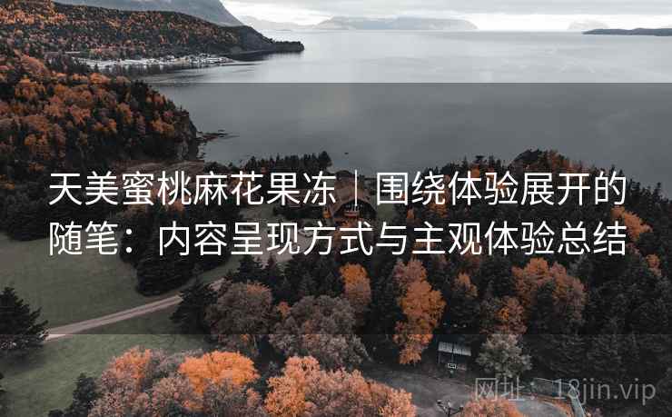 天美蜜桃麻花果冻｜围绕体验展开的随笔：内容呈现方式与主观体验总结