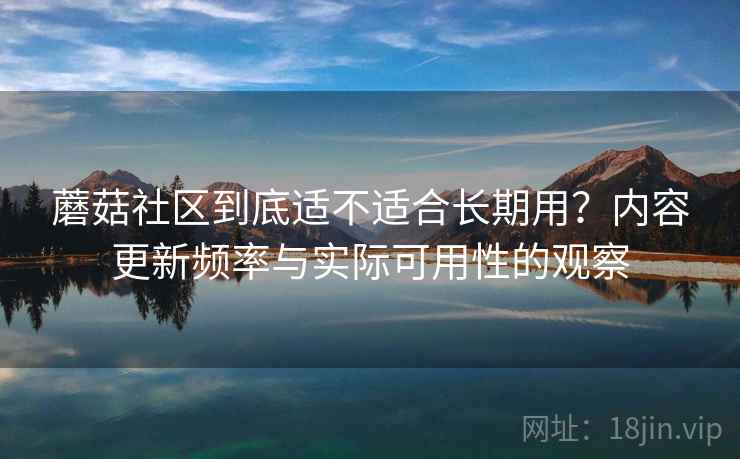 蘑菇社区到底适不适合长期用？内容更新频率与实际可用性的观察