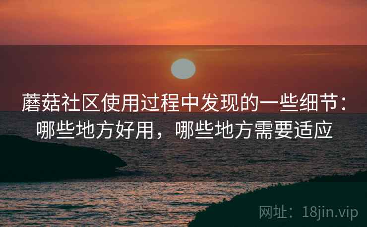 蘑菇社区使用过程中发现的一些细节：哪些地方好用，哪些地方需要适应